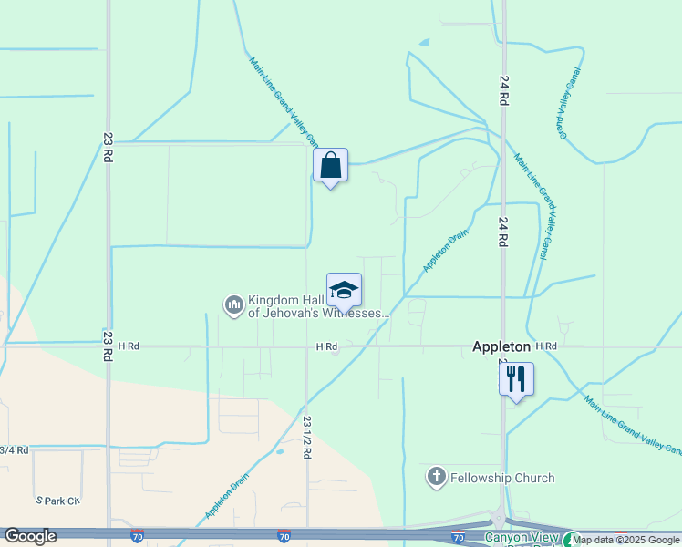 map of restaurants, bars, coffee shops, grocery stores, and more near 2358 H Road in Grand Junction