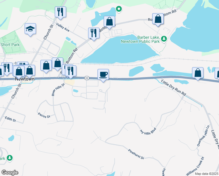 map of restaurants, bars, coffee shops, grocery stores, and more near 7439 Ivy Hills Place in Cincinnati
