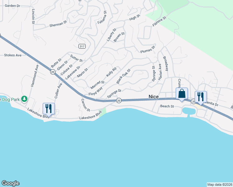 map of restaurants, bars, coffee shops, grocery stores, and more near 3091 Springe Street in Nice