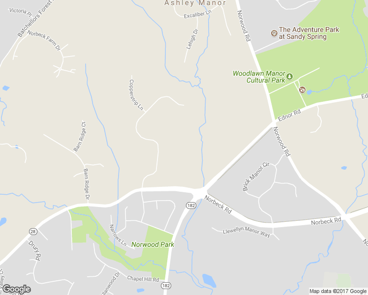 map of restaurants, bars, coffee shops, grocery stores, and more near 16213 Whitehaven Road in Silver Spring