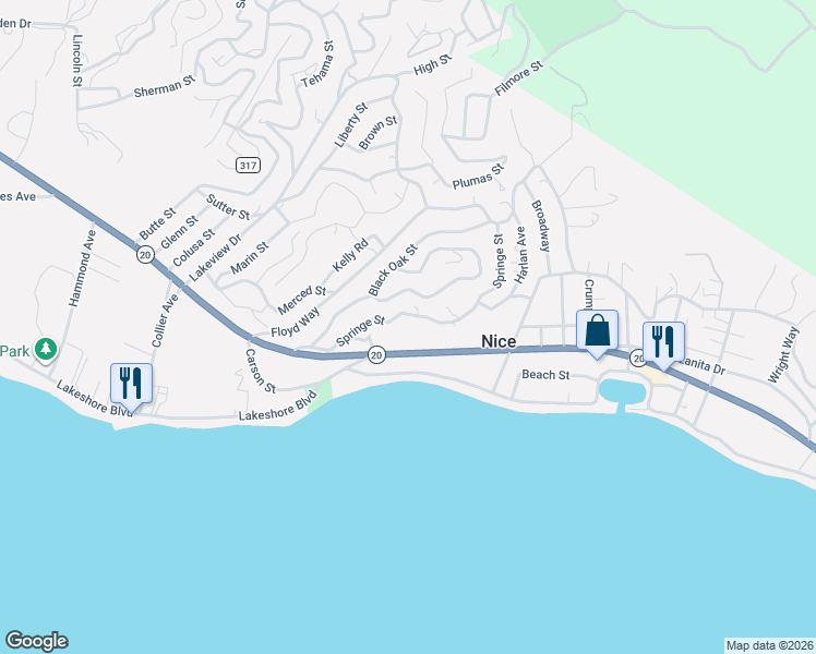 map of restaurants, bars, coffee shops, grocery stores, and more near 3181 Springe Street in Nice