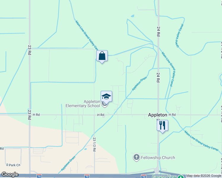 map of restaurants, bars, coffee shops, grocery stores, and more near 817 Red Apple Road in Grand Junction