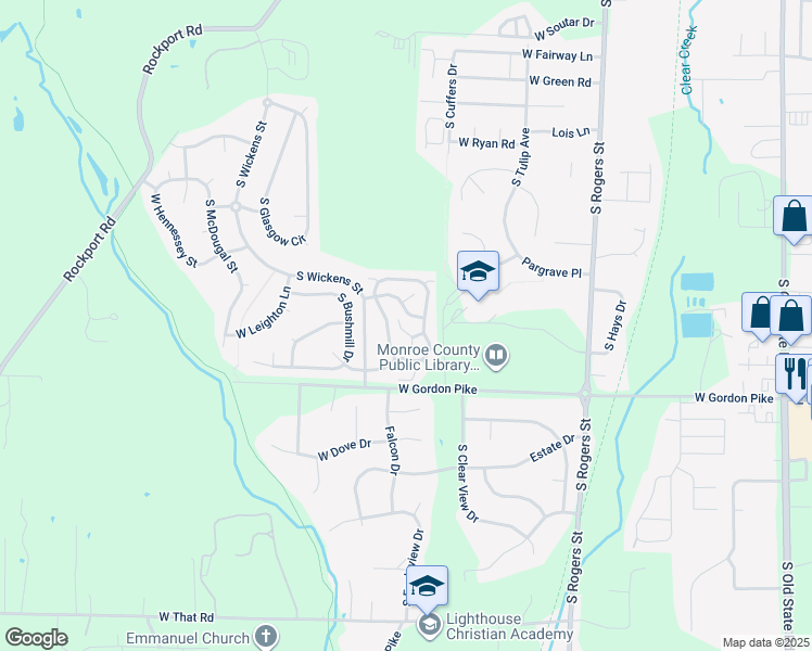 map of restaurants, bars, coffee shops, grocery stores, and more near 3725 South Cramer Circle in Bloomington