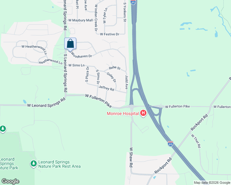 map of restaurants, bars, coffee shops, grocery stores, and more near 3316 West Jordan Court in Bloomington