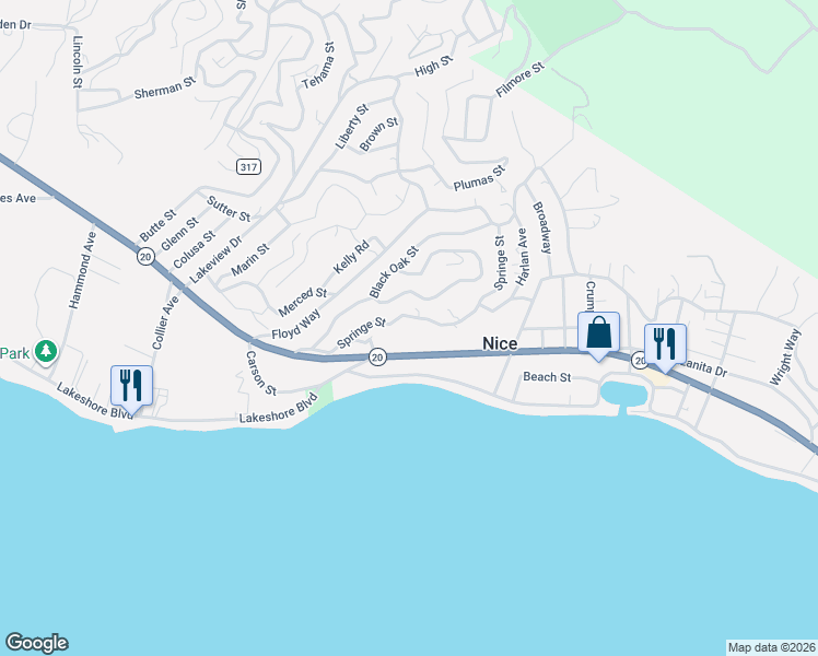map of restaurants, bars, coffee shops, grocery stores, and more near 3181 Springe Street in Nice