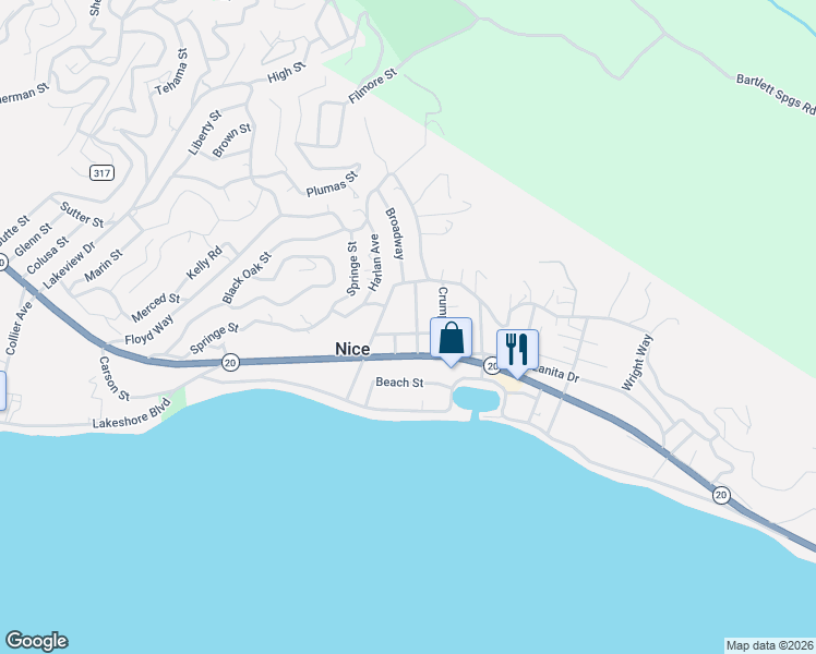 map of restaurants, bars, coffee shops, grocery stores, and more near 3488 Boggs Avenue in Nice