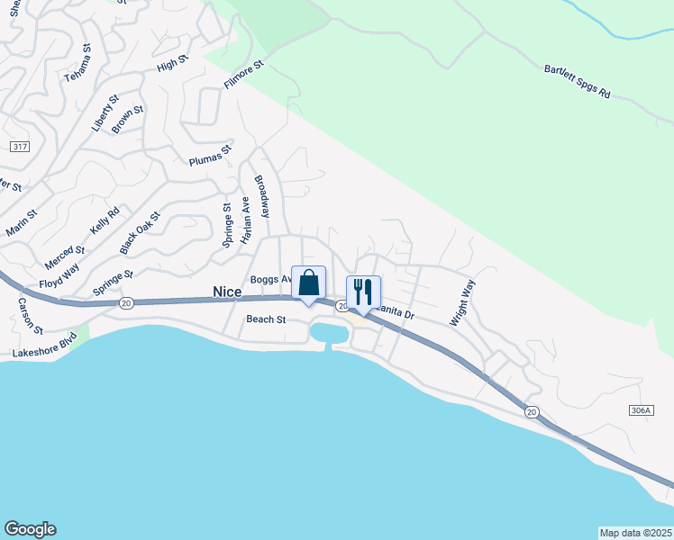 map of restaurants, bars, coffee shops, grocery stores, and more near 6826 Howard Avenue in Nice