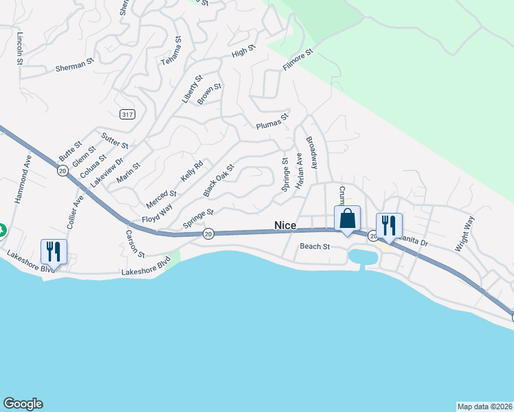 map of restaurants, bars, coffee shops, grocery stores, and more near 3260 Springe Street in Nice