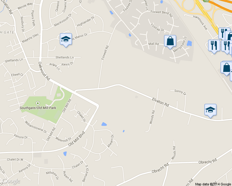 map of restaurants, bars, coffee shops, grocery stores, and more near 8284 Elvaton Rd in Millersville