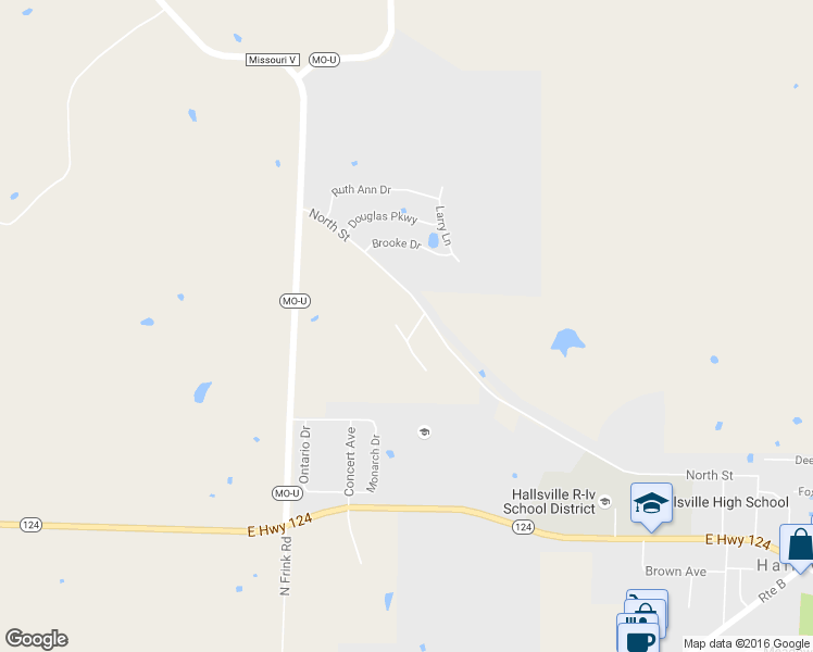 map of restaurants, bars, coffee shops, grocery stores, and more near 14706 Sunnyslope in Hallsville