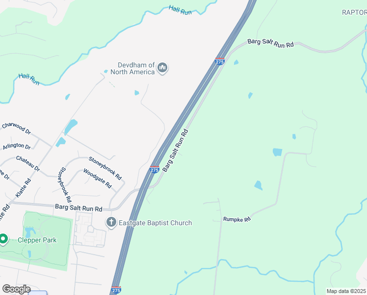 map of restaurants, bars, coffee shops, grocery stores, and more near 769 Barg Salt Run in Cincinnati