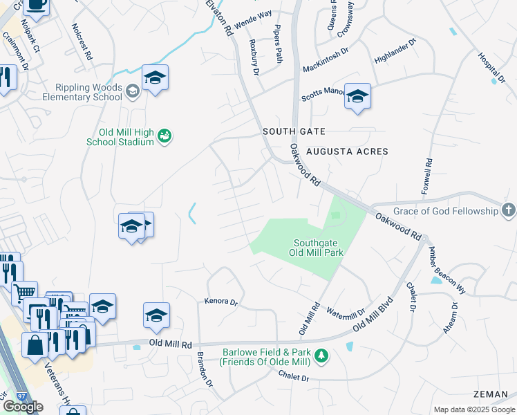 map of restaurants, bars, coffee shops, grocery stores, and more near 429 Hardmoore Court in Glen Burnie