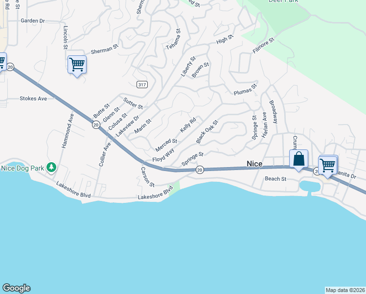 map of restaurants, bars, coffee shops, grocery stores, and more near 6844 Floyd Way in Nice