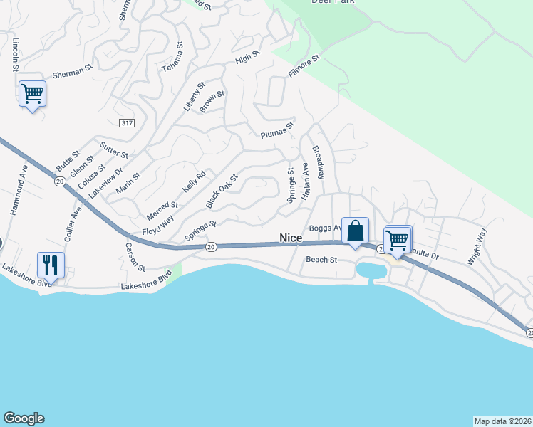 map of restaurants, bars, coffee shops, grocery stores, and more near 3280 Springe Street in Nice