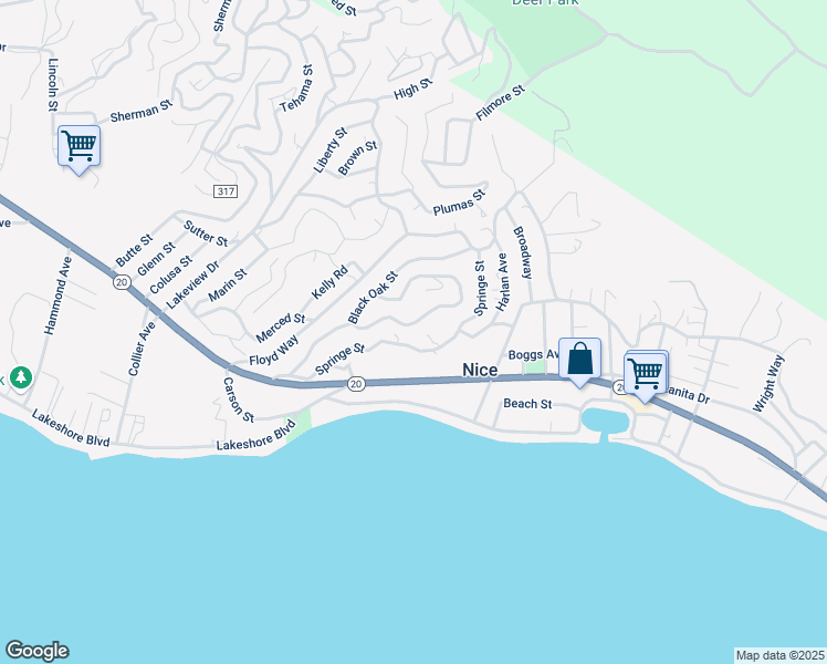 map of restaurants, bars, coffee shops, grocery stores, and more near 3215 Knob Street in Nice