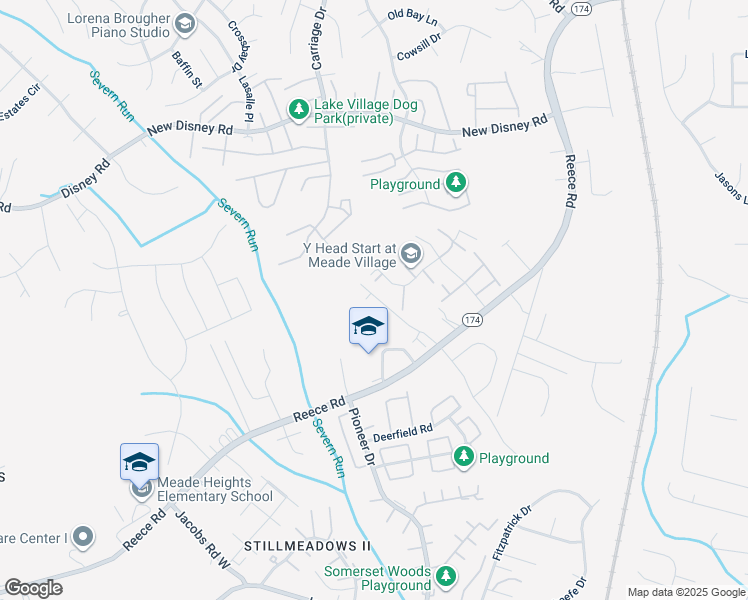 map of restaurants, bars, coffee shops, grocery stores, and more near 8205 Hollow Court in Severn