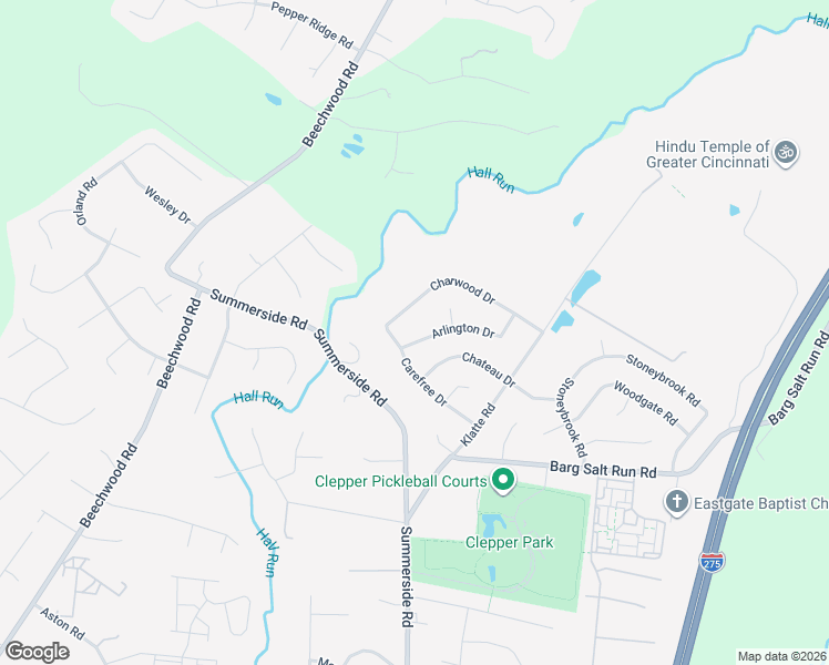 map of restaurants, bars, coffee shops, grocery stores, and more near 626 Arlington Drive in Cincinnati