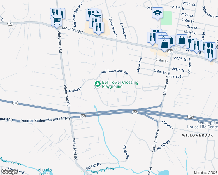 map of restaurants, bars, coffee shops, grocery stores, and more near 248 Seneca Terrace in Pasadena