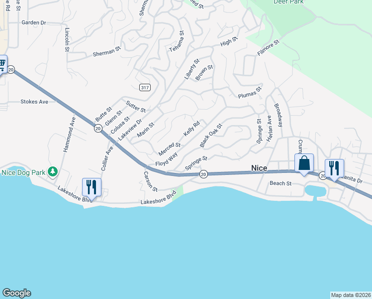 map of restaurants, bars, coffee shops, grocery stores, and more near 6844 Floyd Way in Nice
