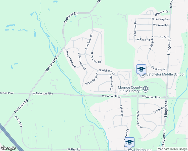 map of restaurants, bars, coffee shops, grocery stores, and more near 1522 West Leighton Lane in Bloomington