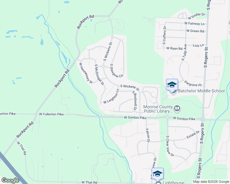 map of restaurants, bars, coffee shops, grocery stores, and more near 1522 West Leighton Lane in Bloomington