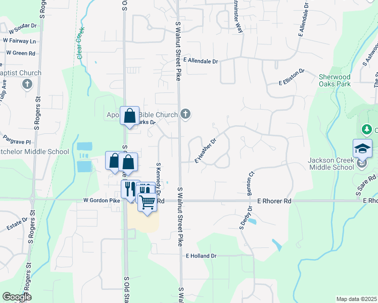 map of restaurants, bars, coffee shops, grocery stores, and more near 3878 South Laurel Court in Bloomington