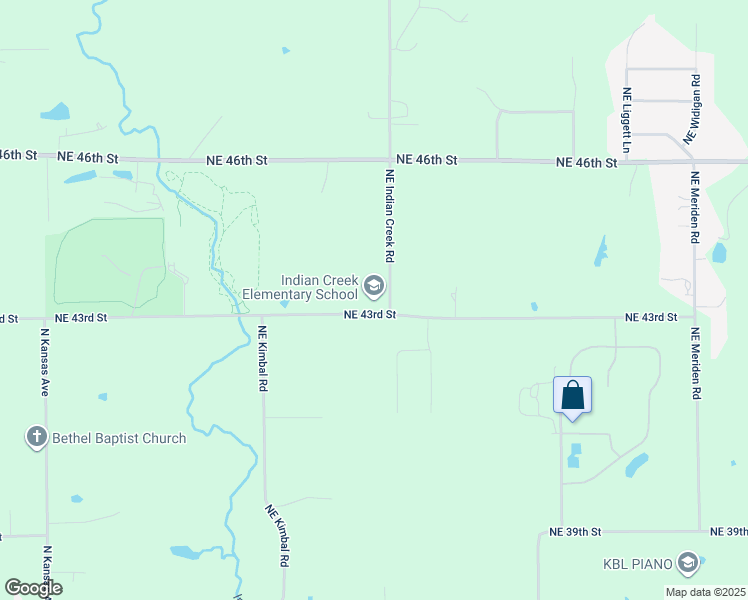 map of restaurants, bars, coffee shops, grocery stores, and more near 4303 Northeast Indian Creek Road in Topeka