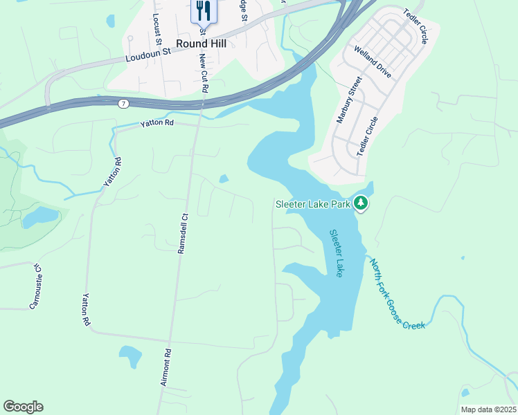 map of restaurants, bars, coffee shops, grocery stores, and more near 47 Stone Oak Place in Round Hill