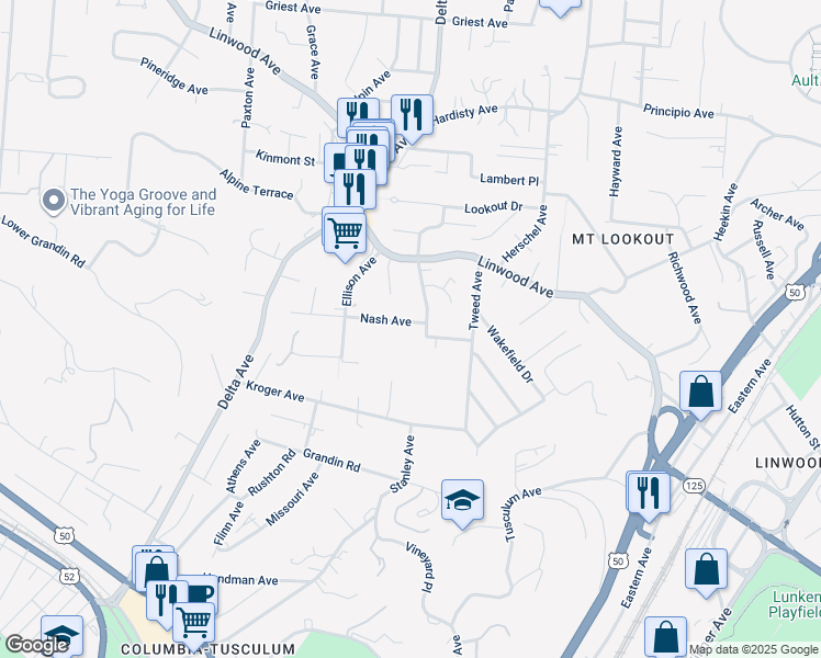 map of restaurants, bars, coffee shops, grocery stores, and more near 3303 Mannington Avenue in Cincinnati
