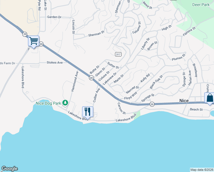 map of restaurants, bars, coffee shops, grocery stores, and more near 6847 Ware Street in Nice