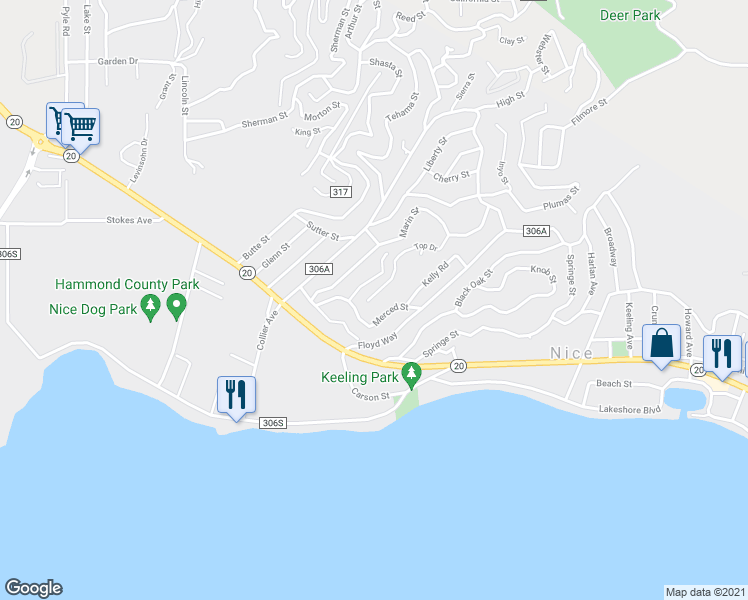 map of restaurants, bars, coffee shops, grocery stores, and more near 6920 Top Drive in Nice