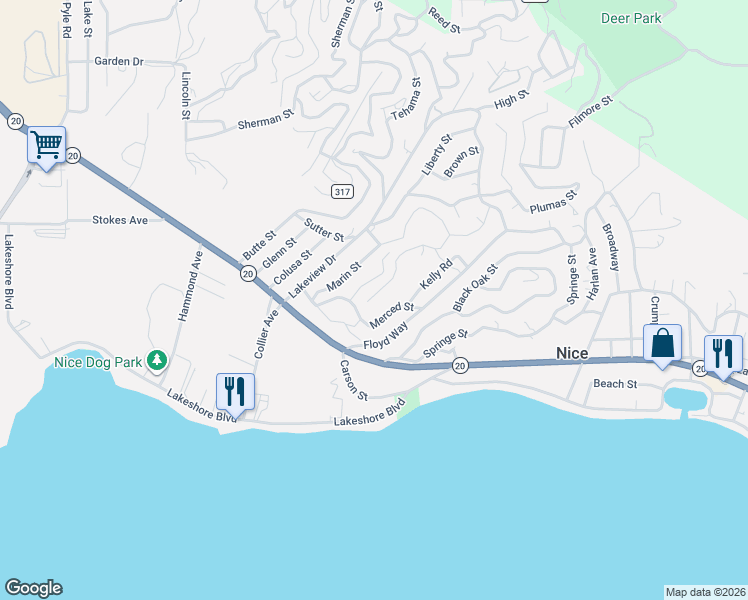 map of restaurants, bars, coffee shops, grocery stores, and more near 6920 Top Drive in Nice