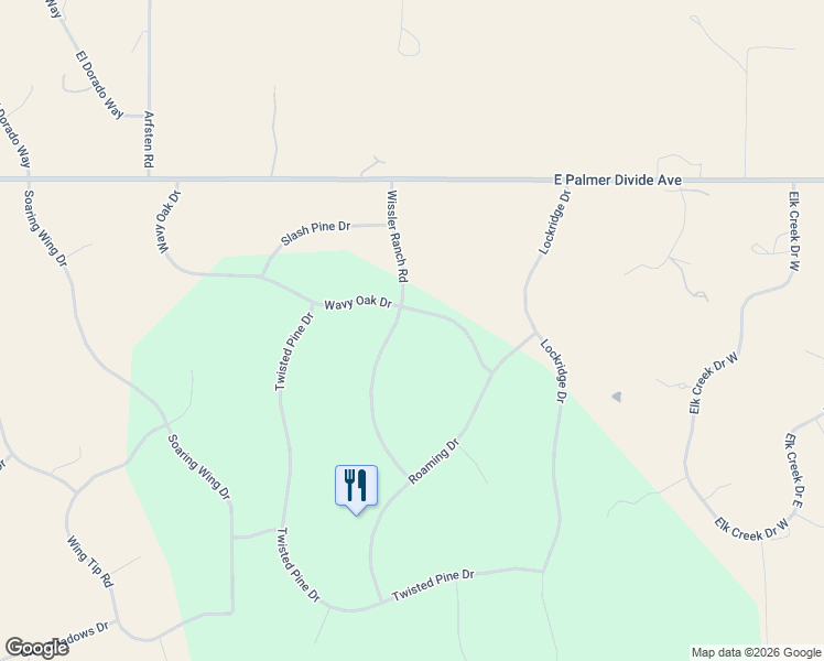 map of restaurants, bars, coffee shops, grocery stores, and more near 4425 Wavy Oak Drive in Colorado Springs