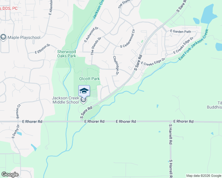 map of restaurants, bars, coffee shops, grocery stores, and more near 3854 South Mill Stone Court in Bloomington