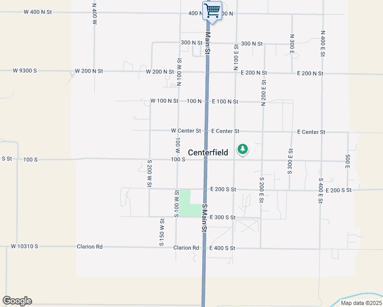 map of restaurants, bars, coffee shops, grocery stores, and more near 50 West 100 South Street in Centerfield