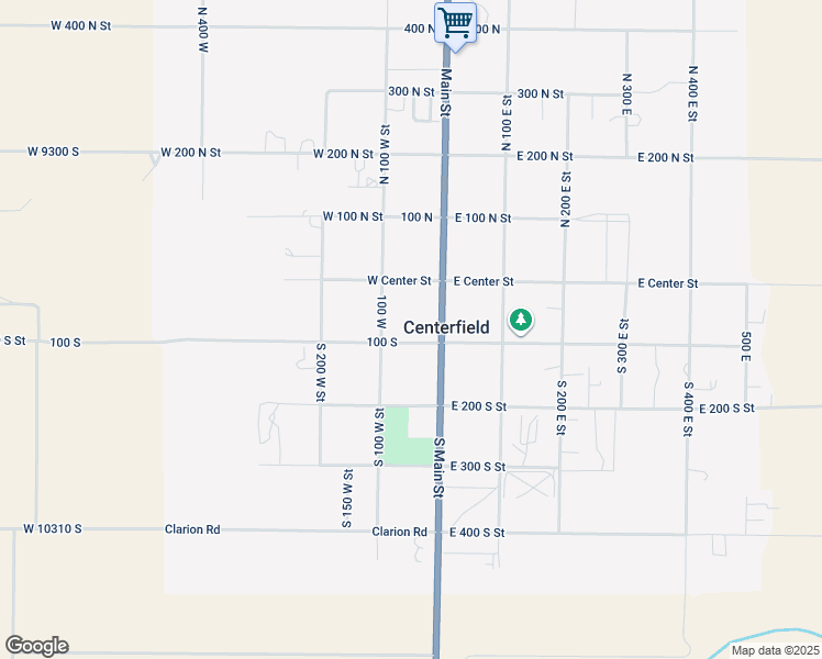 map of restaurants, bars, coffee shops, grocery stores, and more near 50 West 100 South Street in Centerfield