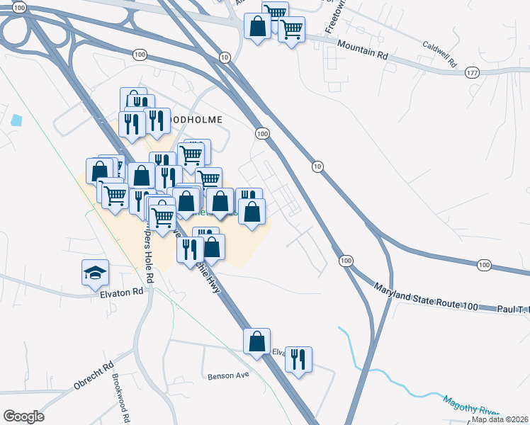 map of restaurants, bars, coffee shops, grocery stores, and more near 8272 White Star Crossing in Pasadena