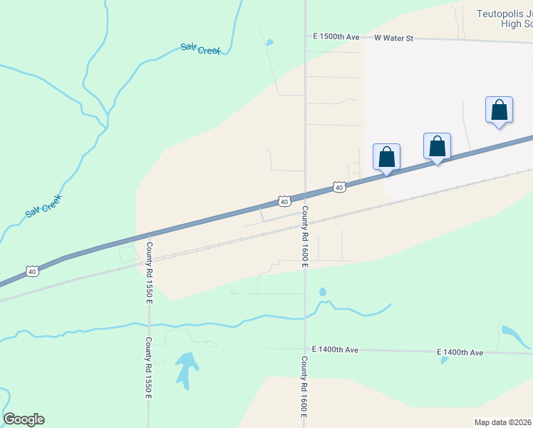 map of restaurants, bars, coffee shops, grocery stores, and more near 1501 East Fayette Avenue in Teutopolis