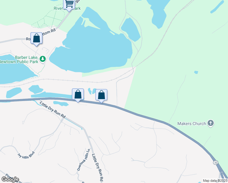 map of restaurants, bars, coffee shops, grocery stores, and more near 7940 Main Street in Newtown