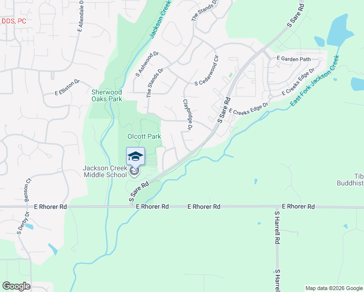 map of restaurants, bars, coffee shops, grocery stores, and more near 2525 East Clay Court in Bloomington
