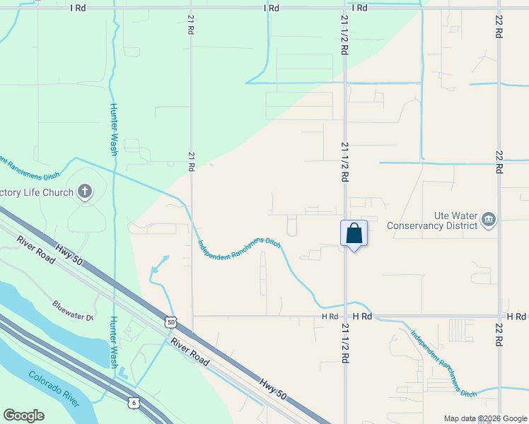 map of restaurants, bars, coffee shops, grocery stores, and more near 2128 Bond Street in Grand Junction
