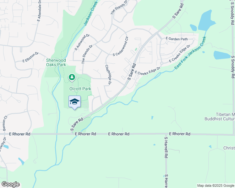 map of restaurants, bars, coffee shops, grocery stores, and more near 3809 South Sare Road in Bloomington
