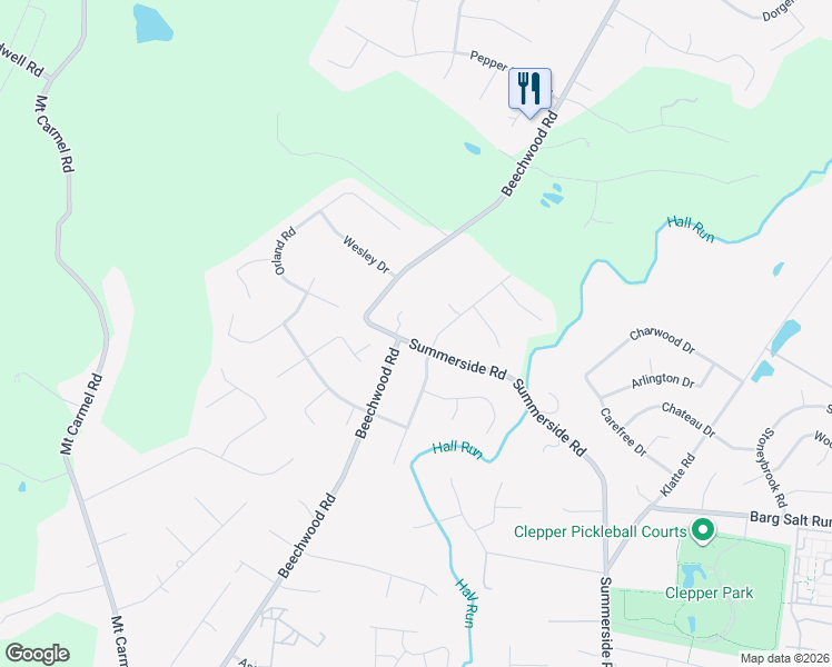 map of restaurants, bars, coffee shops, grocery stores, and more near 4843 Powderhorn Drive in Cincinnati