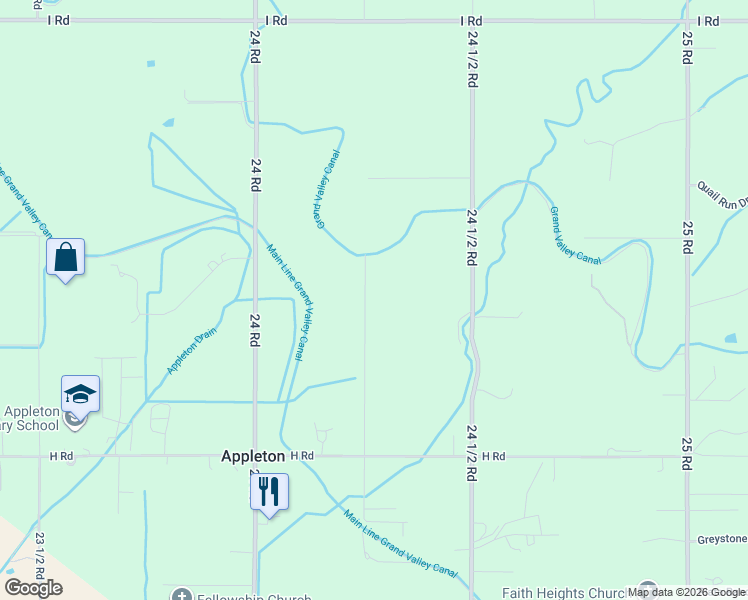 map of restaurants, bars, coffee shops, grocery stores, and more near 2426 H Road in Grand Junction