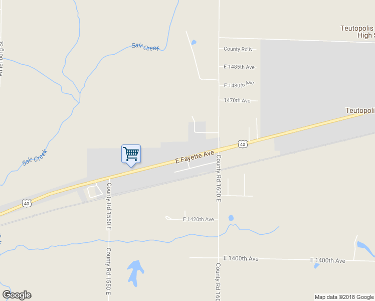 map of restaurants, bars, coffee shops, grocery stores, and more near 1502 East Fayette Avenue in Teutopolis