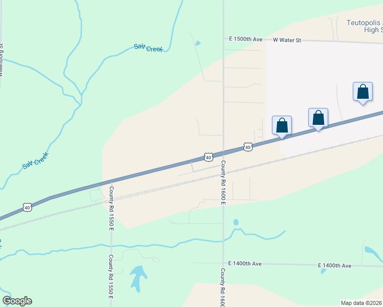 map of restaurants, bars, coffee shops, grocery stores, and more near 1502 East Fayette Avenue in Teutopolis