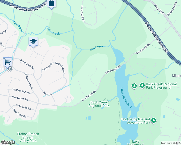 map of restaurants, bars, coffee shops, grocery stores, and more near 1 Equestrian Court in Rockville