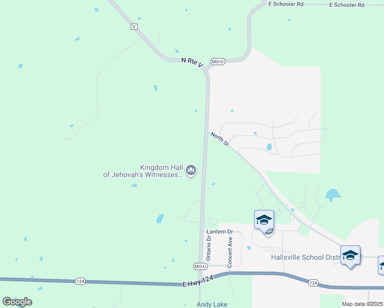 map of restaurants, bars, coffee shops, grocery stores, and more near 14881 North Route U in Hallsville