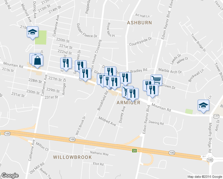 map of restaurants, bars, coffee shops, grocery stores, and more near 3011 Mountain Rd in Pasadena