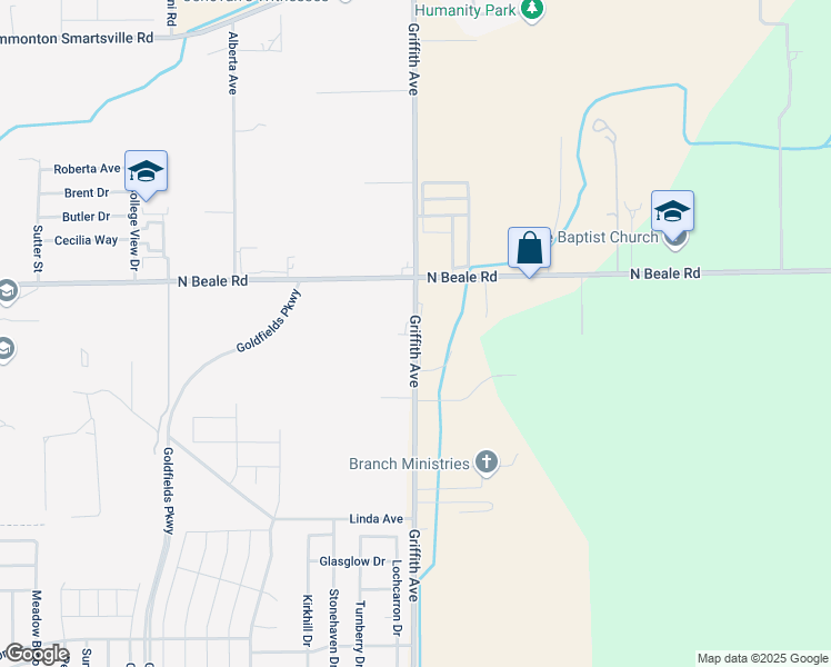 map of restaurants, bars, coffee shops, grocery stores, and more near 5950 Griffith Avenue in Marysville